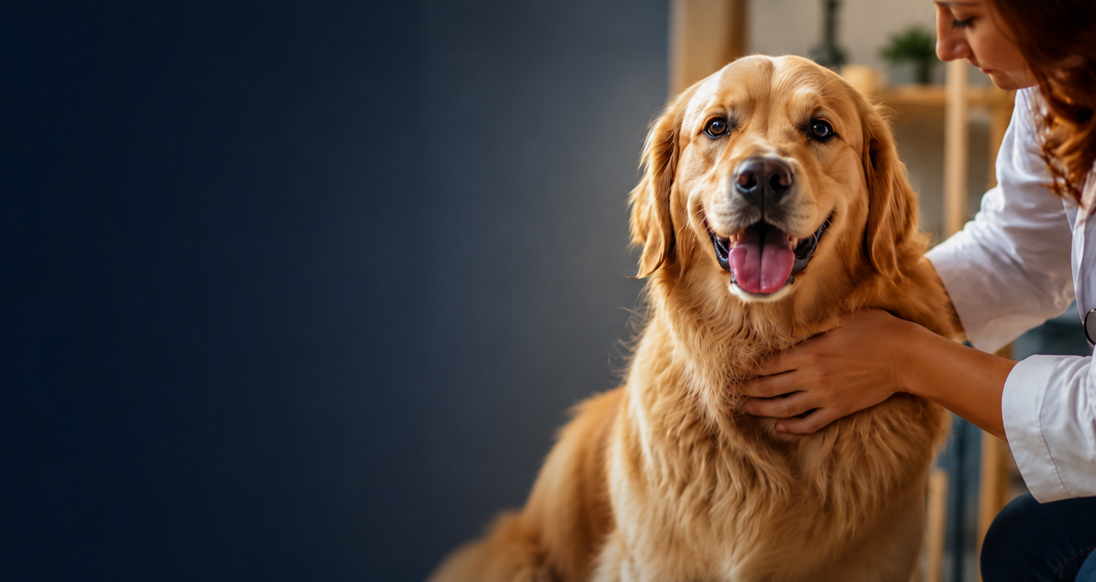 Vet doctor examining dog